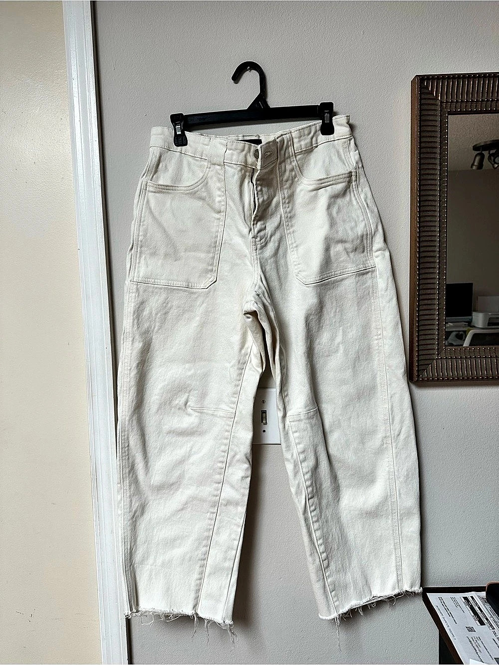 Free Assembly Cream Straight Leg Pants Size 10